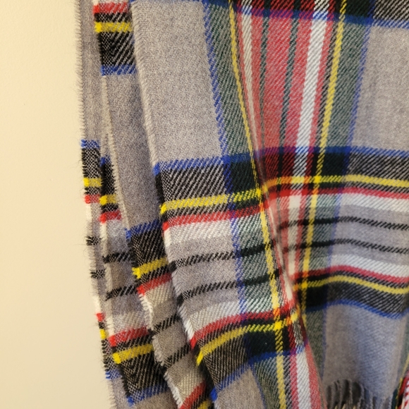 Cozy Oversized Fringe Trim Plaid Blanket Scarf - Picture 6 of 6